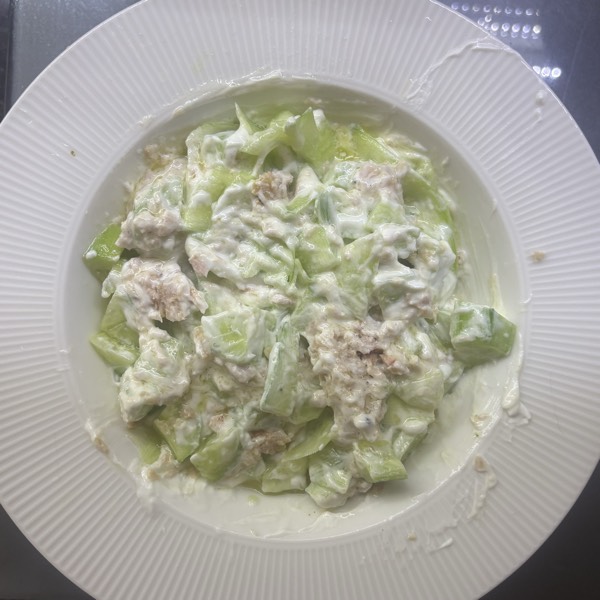 Cucumber salad with tuna