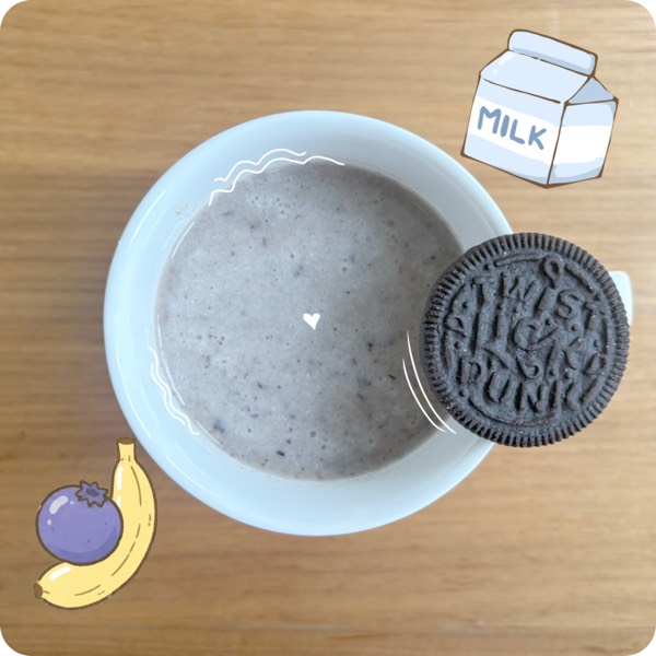 [blueberry , banana ,  oreo ] shake