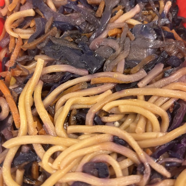 sweet chili chicken with teriyaki noodles