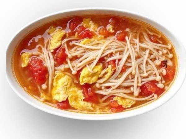 Tomato & Enoki Egg Stir-Fry
