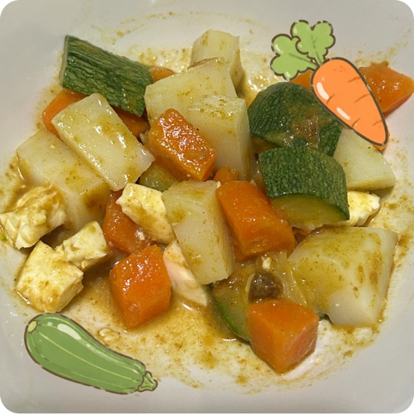 Verduras cocidas con curry