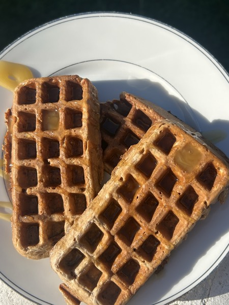 Healthy oat waffles