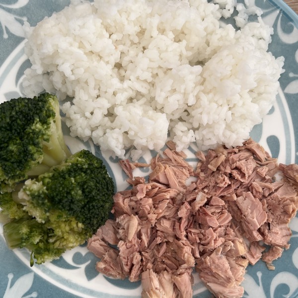 Tuna rice bowl with broccoli