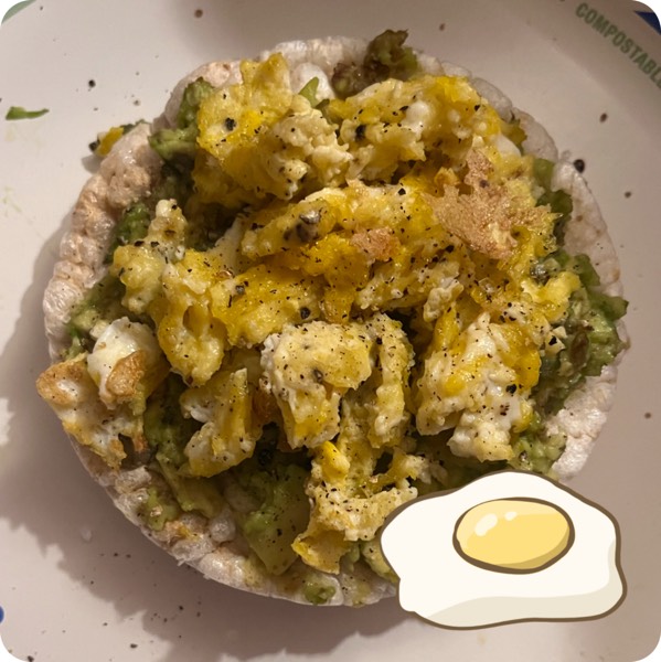 Eggs N Avocado ricecakes
