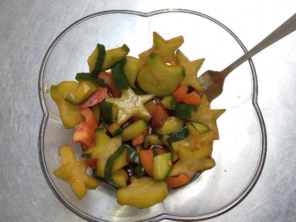 Yummy cucumber and tomato salad